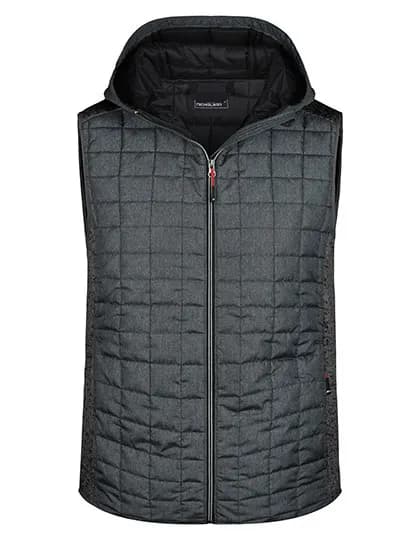 Men’s Knitted Hybrid Vest – Grau meliert / Anthrazit meliert