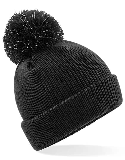 Junior Reflective Bobble Beanie – Noir