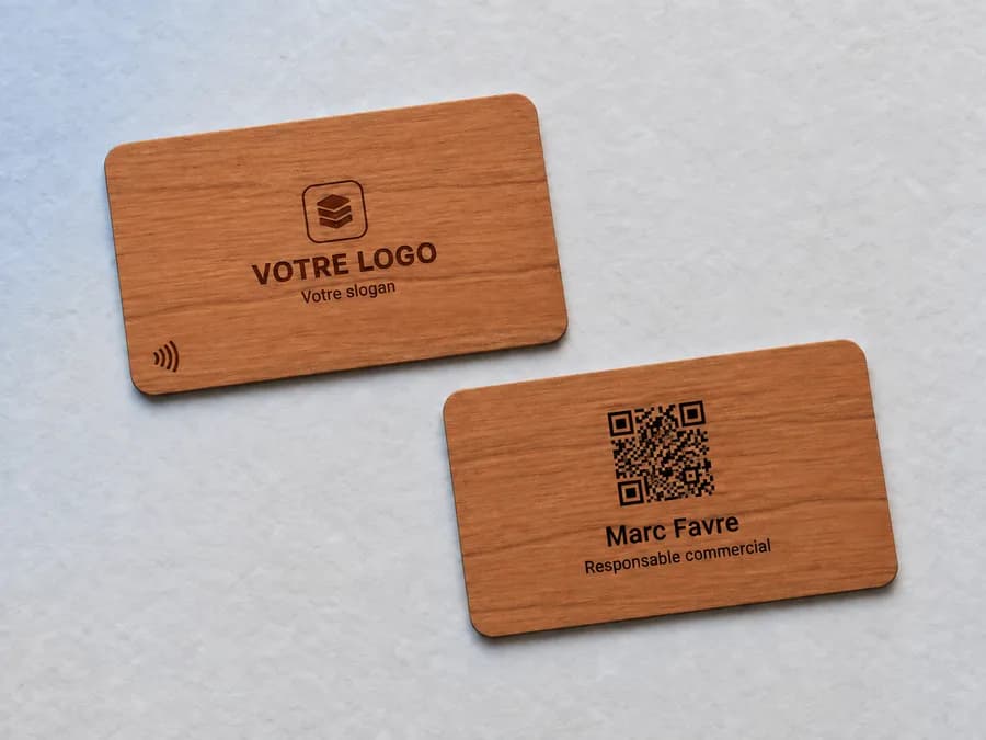 NFC-Visitenkarte Kirsche, Vorder- und Rückseite