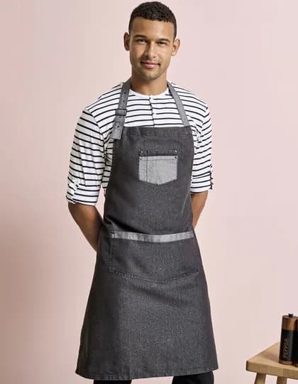 Domain Contrast Denim Bib Apron