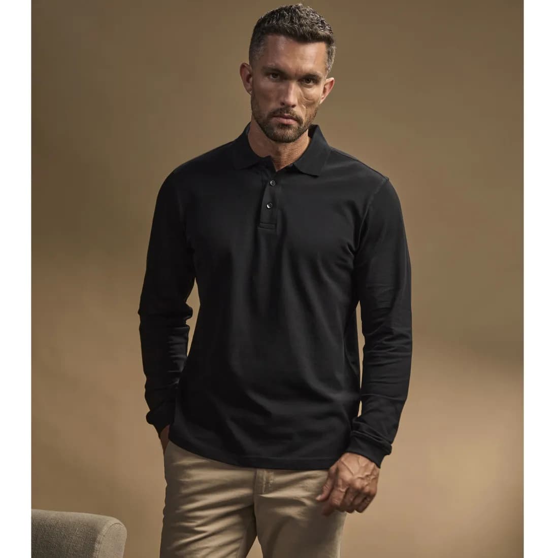Luxury Stretch Long Sleeve Polo