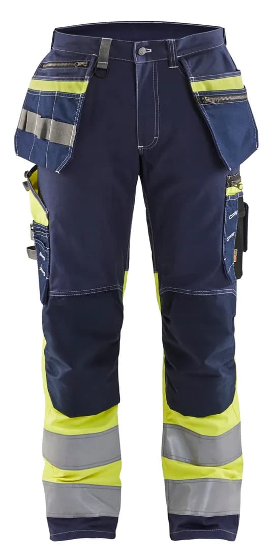 Pantalon stretch haute-visibilité coton avec poches flottantes