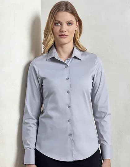 Women’s Stretch Fit Poplin Long Sleeve Cotton Shirt