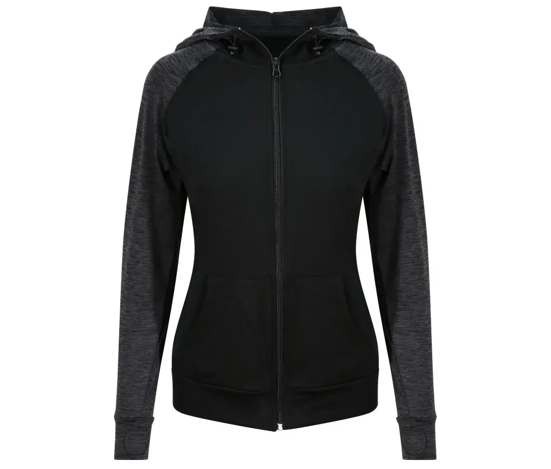 Damen Sport-Hoodie «Cool Contrast» mit Reissverschluss