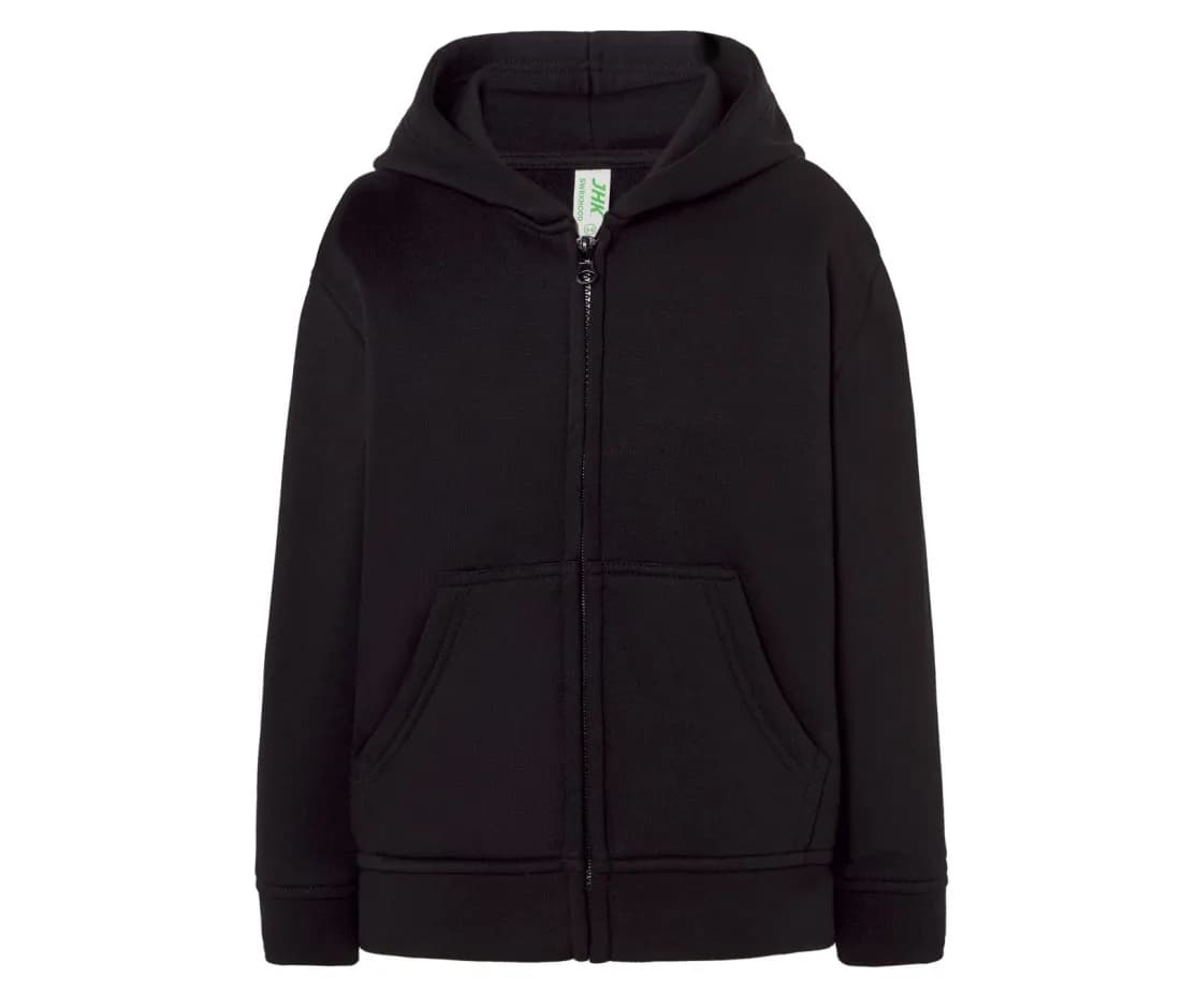 Kinder Hoodie mit Reissverschluss – Schwarz