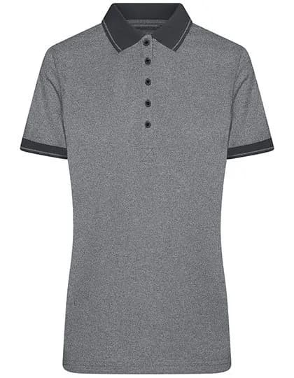 Ladies’ Heather Polo – Schwarz meliert / Schwarz
