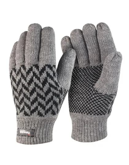 Pattern Thinsulate Glove – Gris / Noir
