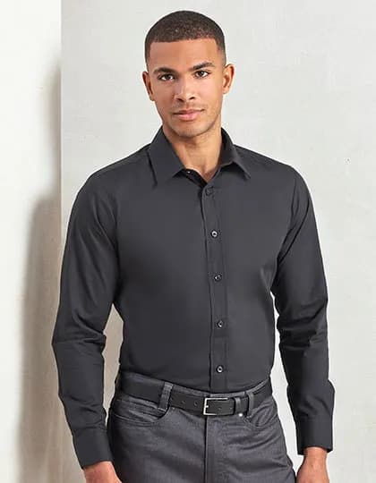 Men’s Long Sleeve Fitted Poplin Shirt