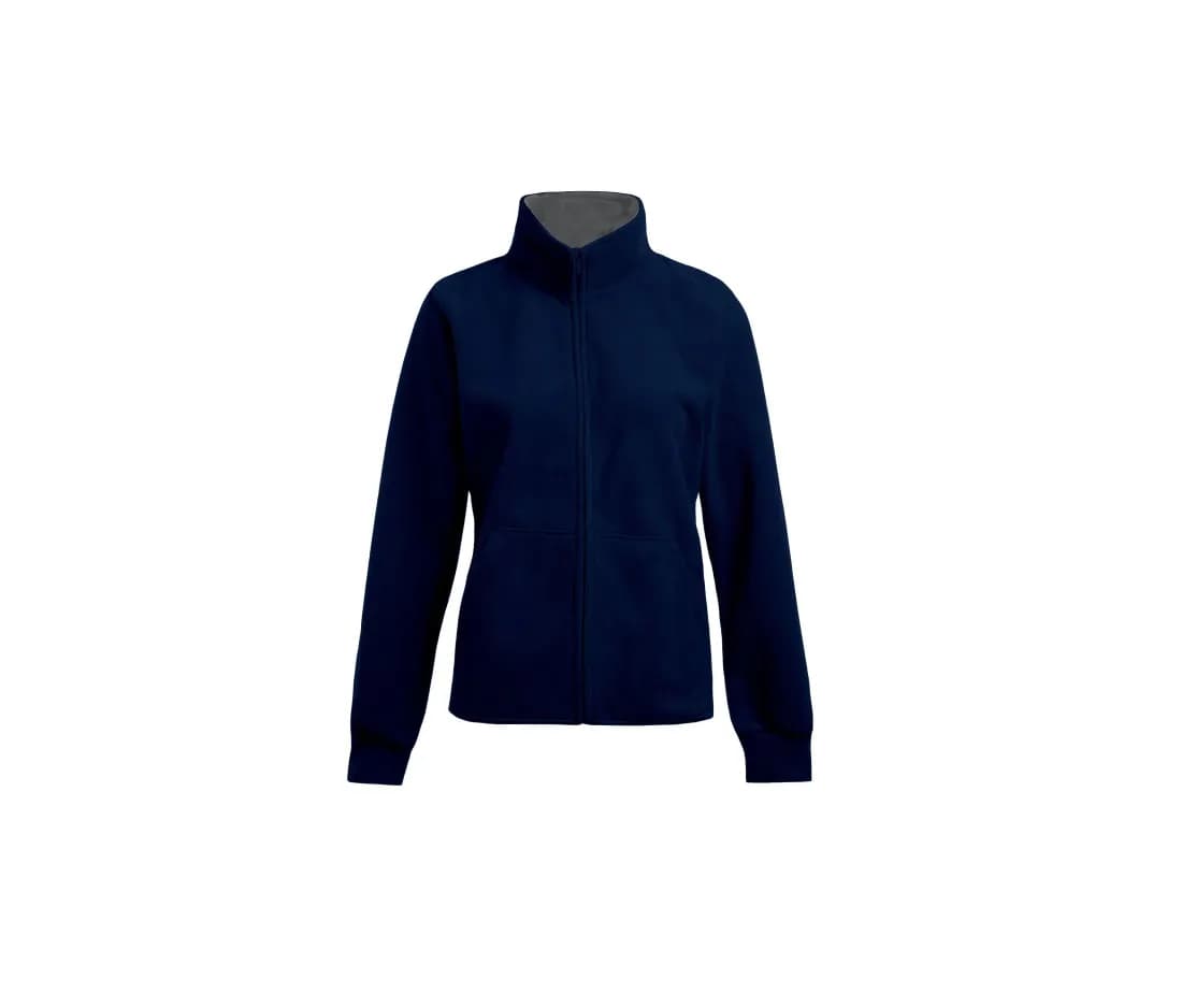 Veste double polaire femme – Marine / Gris clair