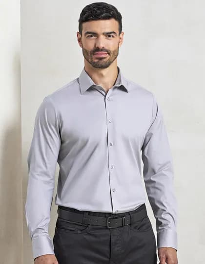 Men’s Stretch Fit Poplin Long Sleeve Cotton Shirt