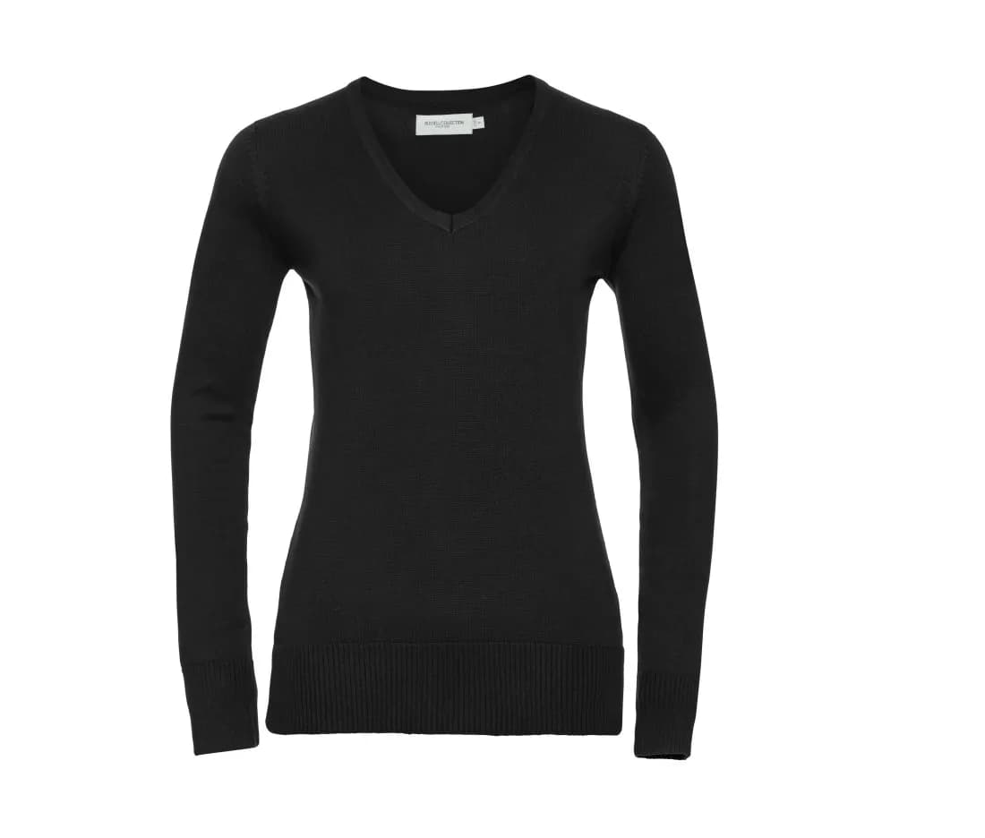 Pull en maille col V femme – Noir