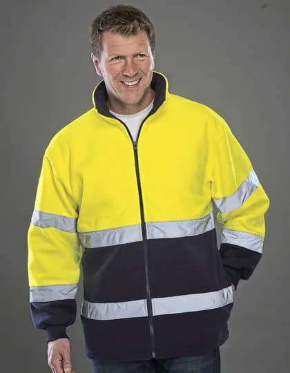 Hi-Vis 2 Bands 2-Tone Fleece Jacket – Gelb / Marine