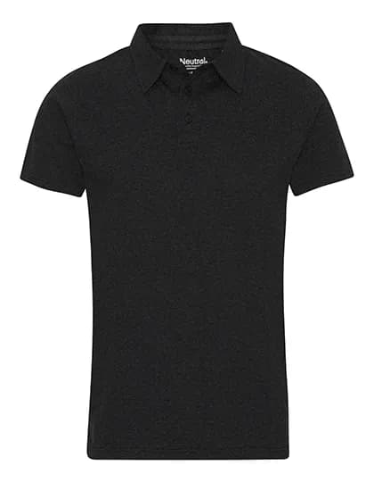 Recycled Cotton Polo – Schwarz meliert