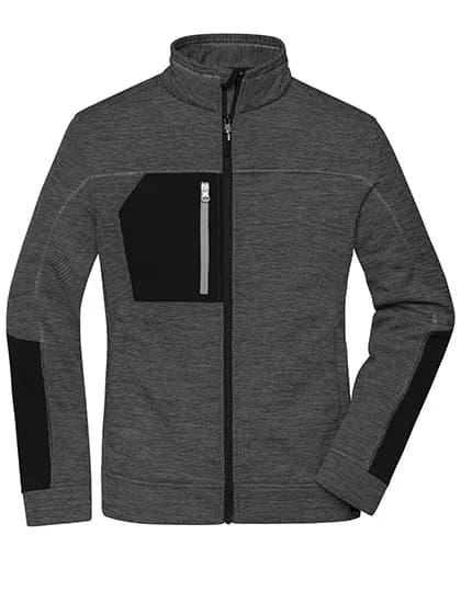 Ladies’ Structure Fleece Jacket – Noir chiné / Noir / Argent
