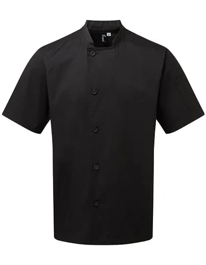 Essential Short Sleeve Chef’s Jacket – Schwarz