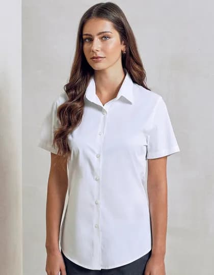 Women’s Stretch Fit Poplin Short Sleeve Cotton Shirt