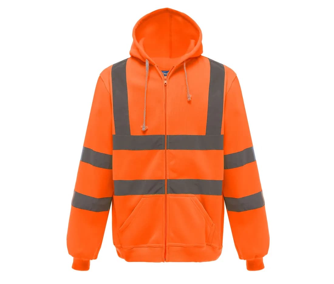 Hi-Vis Zip Hoodie – Orange fluo