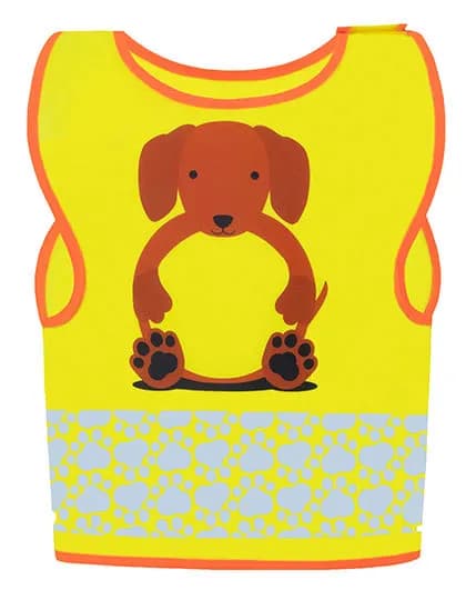 Children’s Safety Vest Funtastic Wildlife – Jaune (Dog Yellow)