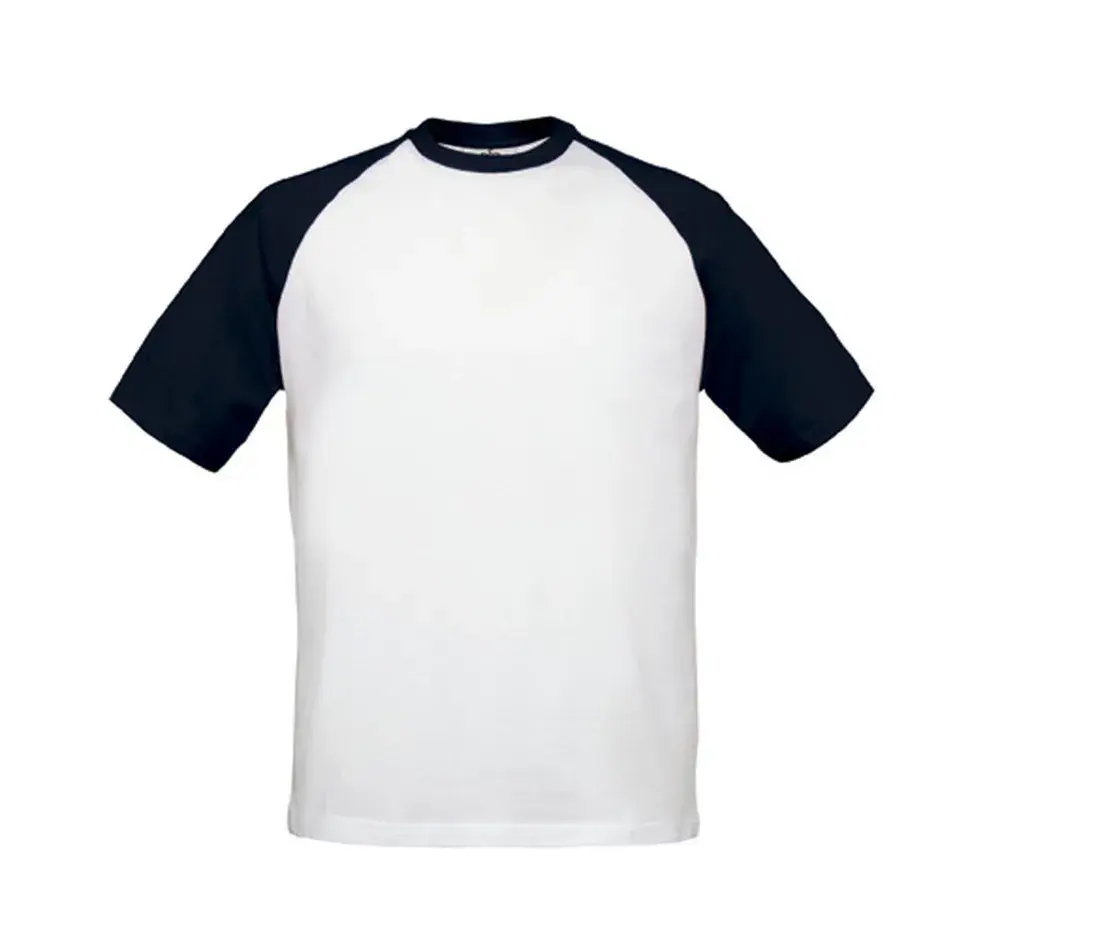 Kinder Raglan-T-Shirt «Baseball» – Weiss / Marine