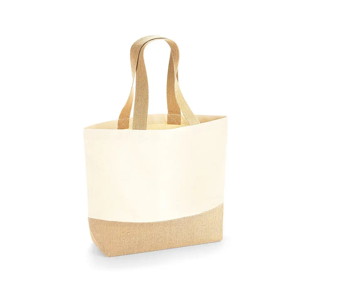 Canvas-Tragetasche mit Juteboden – Natur