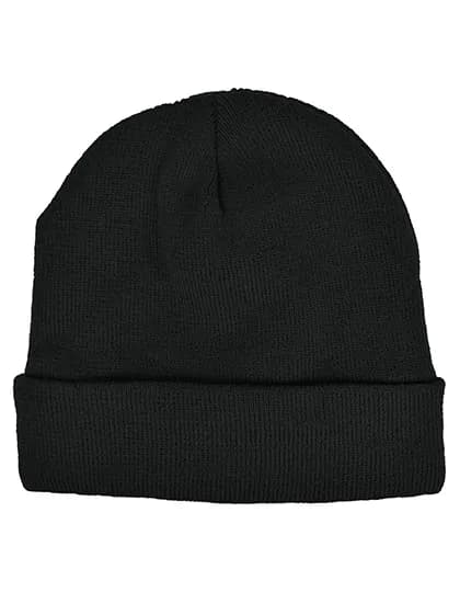 Knitted Hat with Fleece – Schwarz