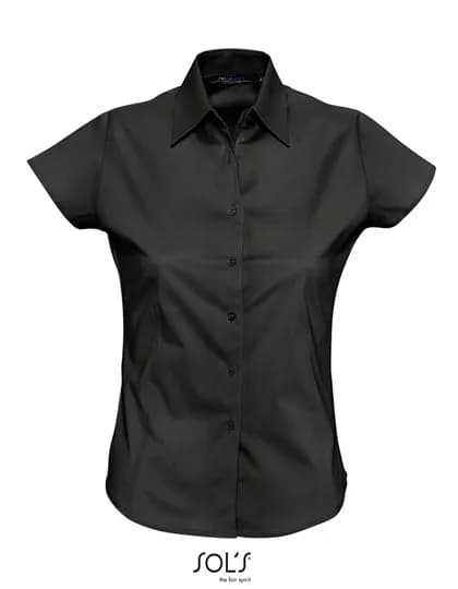 Women’s Stretch-Blouse Excess Short Sleeve – Schwarz