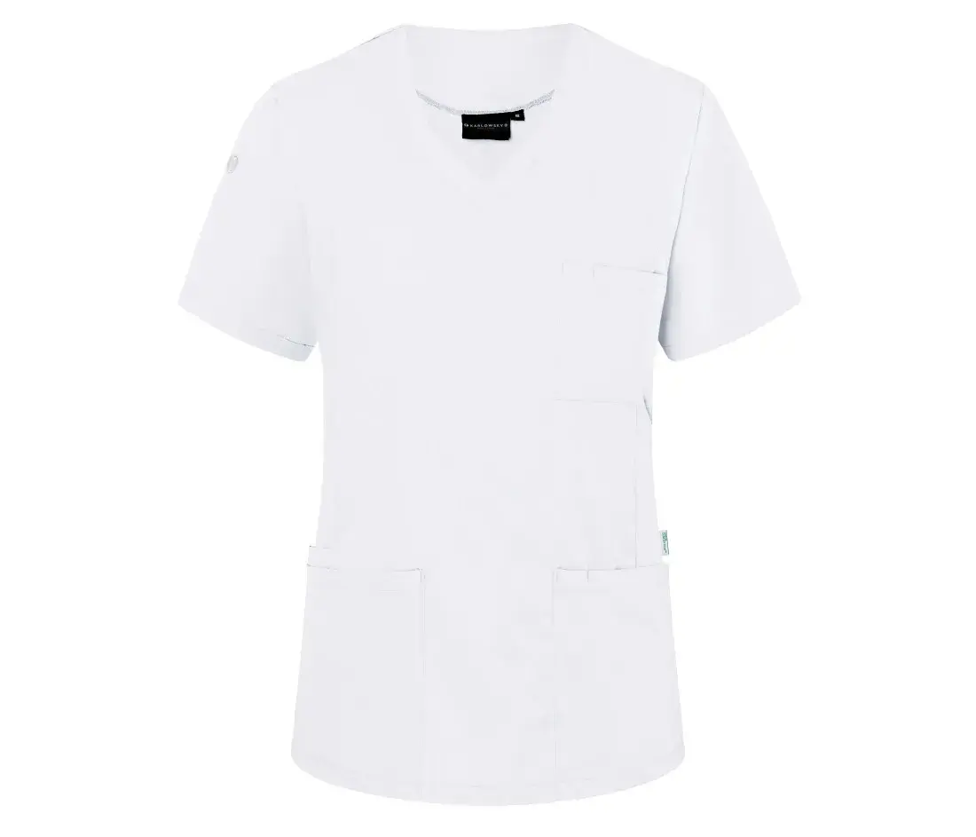 Damen Schlupfkasack Kurzarm «Essential» – Weiss