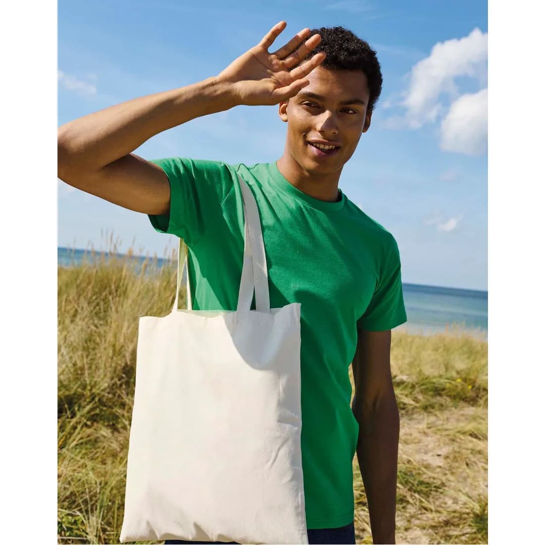 Tiger Cotton Shopping Bag, Long Handles