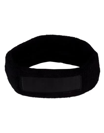 Head Sweatband With Label – Schwarz