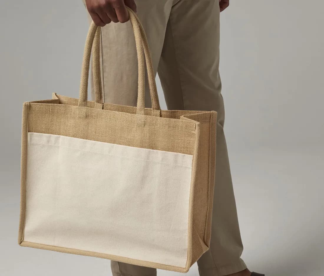 Cotton Pocket Natural Starched Jute Shopper
