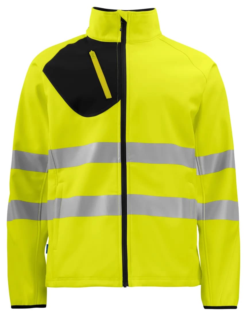 6432 2 Lagige Warnschutz Softshell Jacke EN ISO 20471 Klasse 3/2