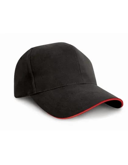 Pro-Style Heavy Cotton Cap RC025XP – Schwarz / Rot