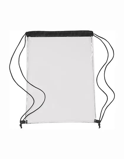 Transparent PVC Drawstring Backpack – Schwarz