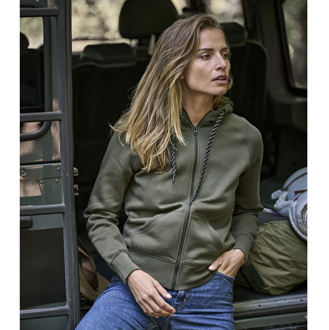 Ladies Fashion Full Zip Hood