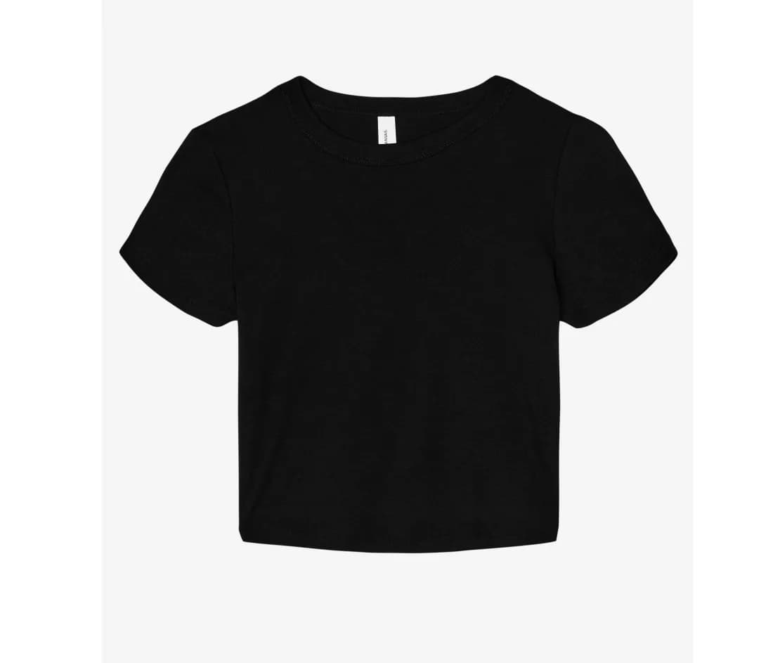 Damen Baby-T-Shirt aus Mikroripp – Schwarz