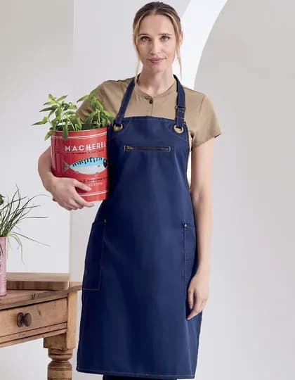 ’Barley’ Contrast Stitch Sustainable Bib Apron
