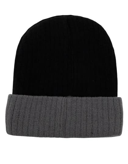 Two-Tone Beanie – Schwarz / Grau
