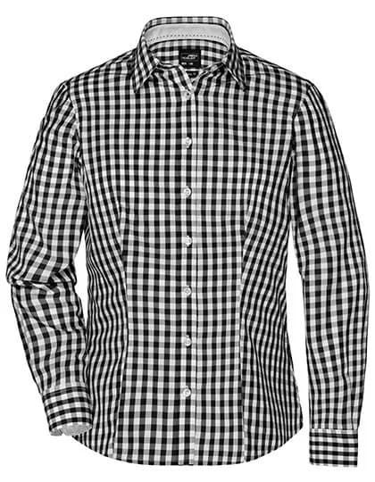 Ladies’ Checked Blouse – Schwarz / Weiss