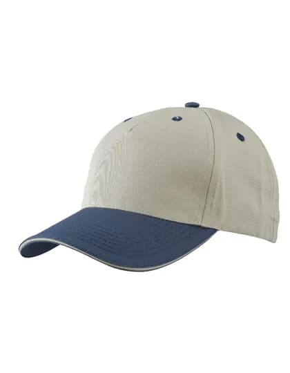 5 Panel Sandwich Cap – Beige / Marine