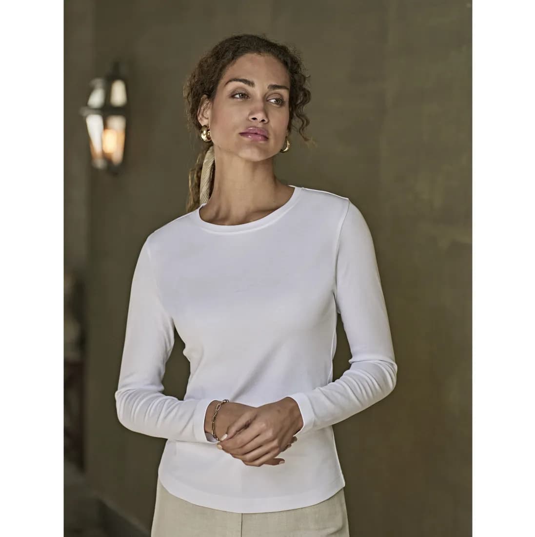 Ladies Long Sleeve Interlock Tee
