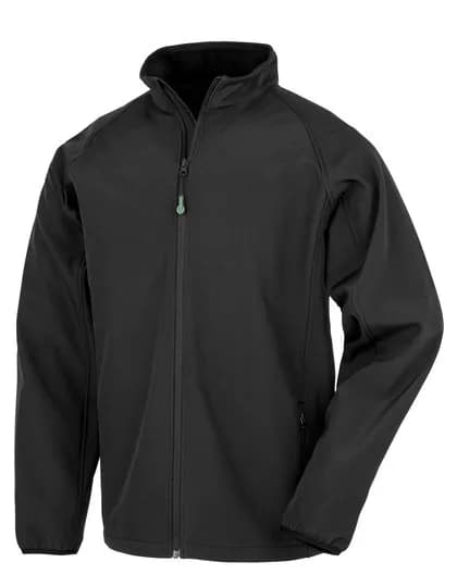 Recycled 2-Layer Printable Youth Softshell Jacket – Schwarz