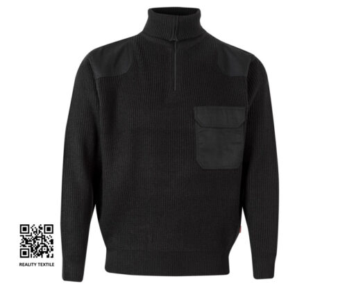 VELILLA Grobstrick-Rollkragenpullover mit Verstärkungen – VL101