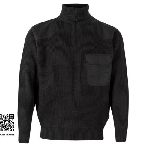 VELILLA Grobstrick-Rollkragenpullover mit Verstärkungen – VL101