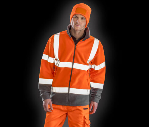 SAFETY MICROFLEECE – Warnschutz-Fleecejacke mit Reflexstreifen | RESULT