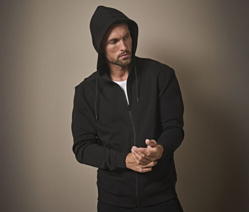 TEE JAYS Ribbed Interlock Hoodie mit Vollreißverschluss – Komfort und Stil