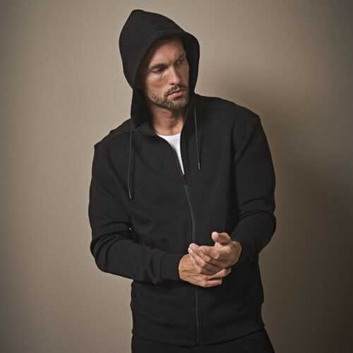 TEE JAYS Ribbed Interlock Hoodie mit Vollreißverschluss – Komfort und Stil
