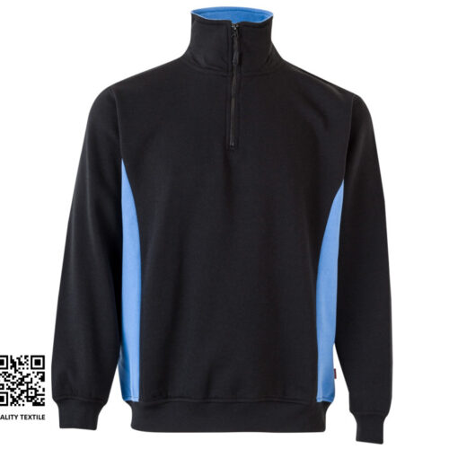TWO-TONE HALF-ZIP SWEATSHIRT – Zweifarbiges Sweatshirt mit Halbreißverschluss | VELILLA V5704