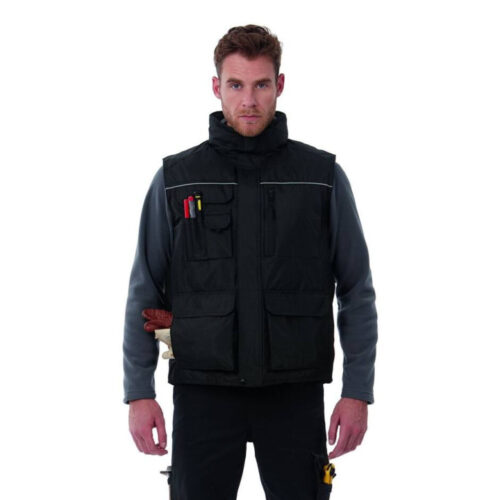 B&C EXPERT PRO Bodywarmer – Wasserabweisende Arbeitsweste mit 11 Funktionstaschen