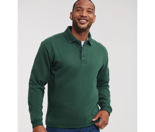 RUSSELL® Heavy Duty Workwear Sweatshirt mit Polo-Kragen – Herren, 60°C waschbar