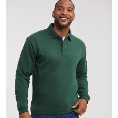 RUSSELL® Heavy Duty Workwear Sweatshirt mit Polo-Kragen – Herren, 60°C waschbar